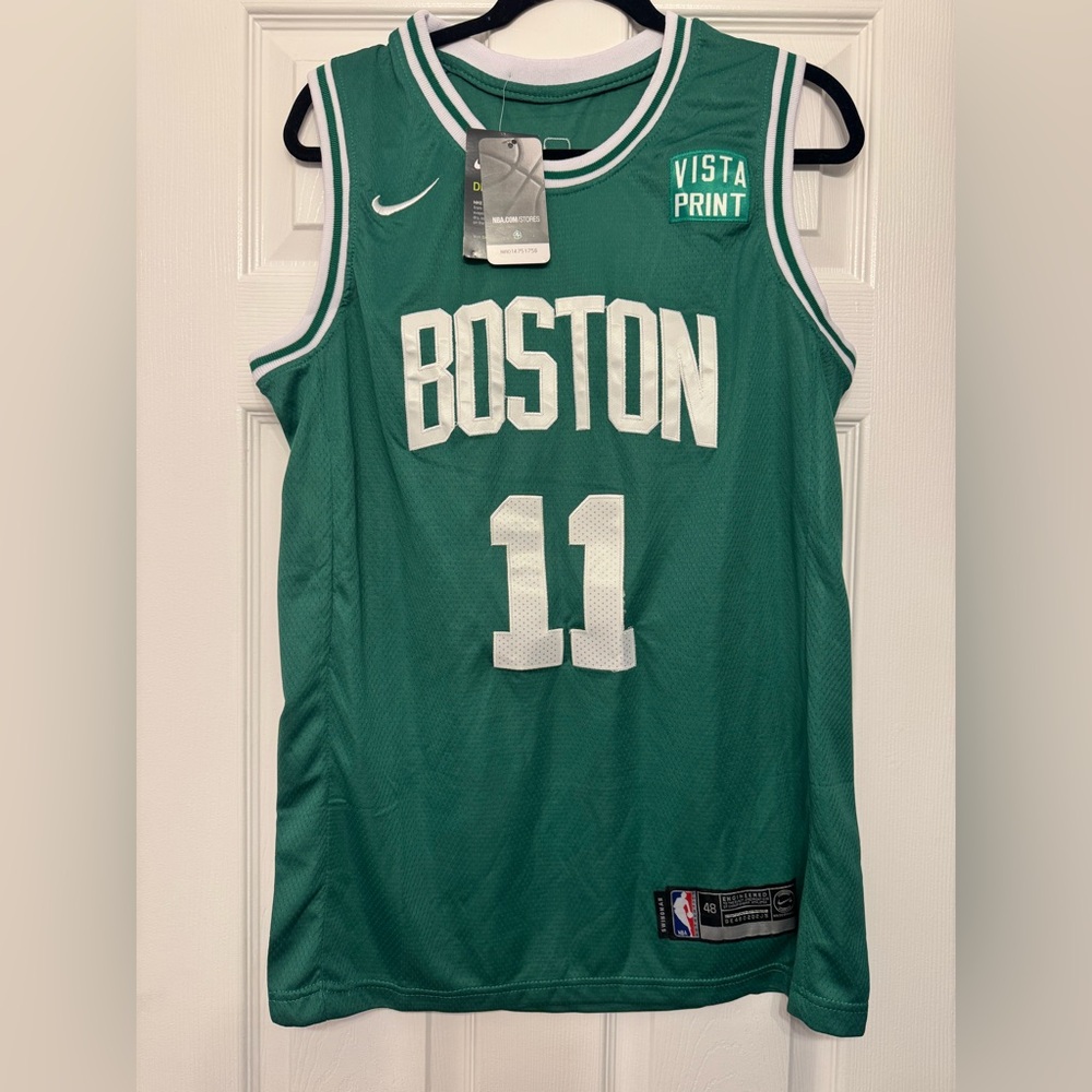 Nike Green and White Boston Jersey